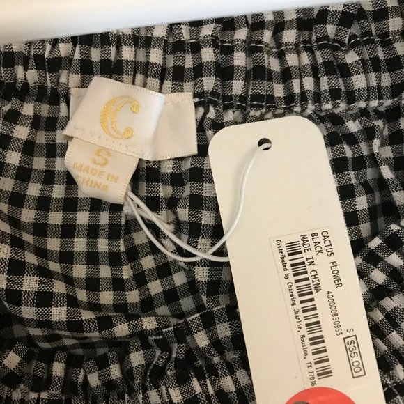 NWT Cactus Flower Gingham Embroidered Tunic Top - Picture 5 of 5